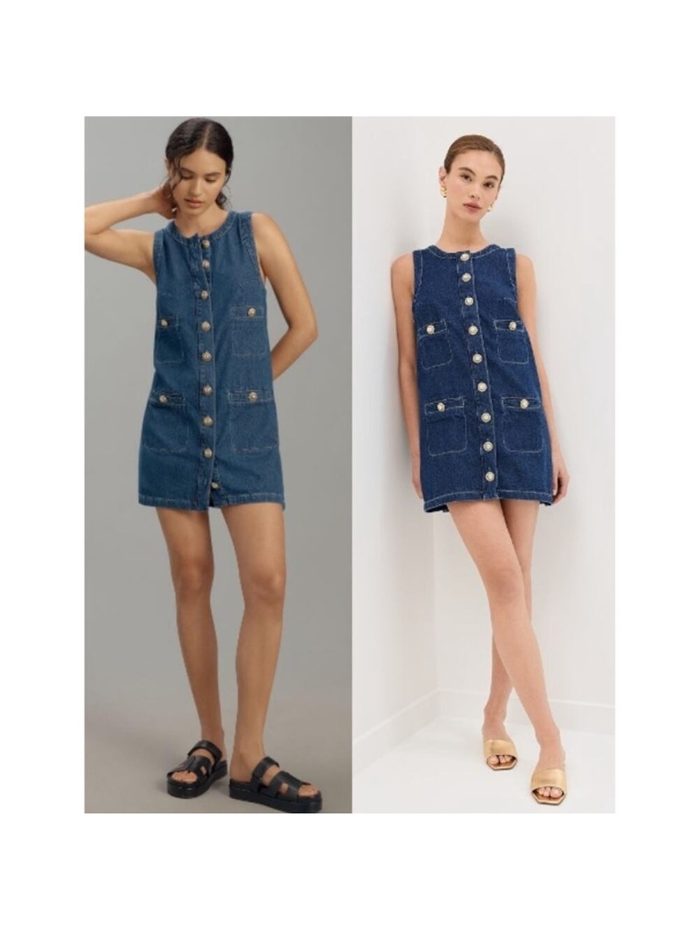 Reformation Jeans Tropez Denim Mini Dress Sleeveless Size 6